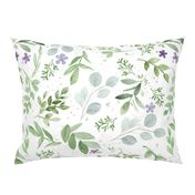 Watercolor Lavender and Greenery Pattern