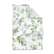 Watercolor Lavender and Greenery Pattern