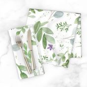 Watercolor Lavender and Greenery Pattern