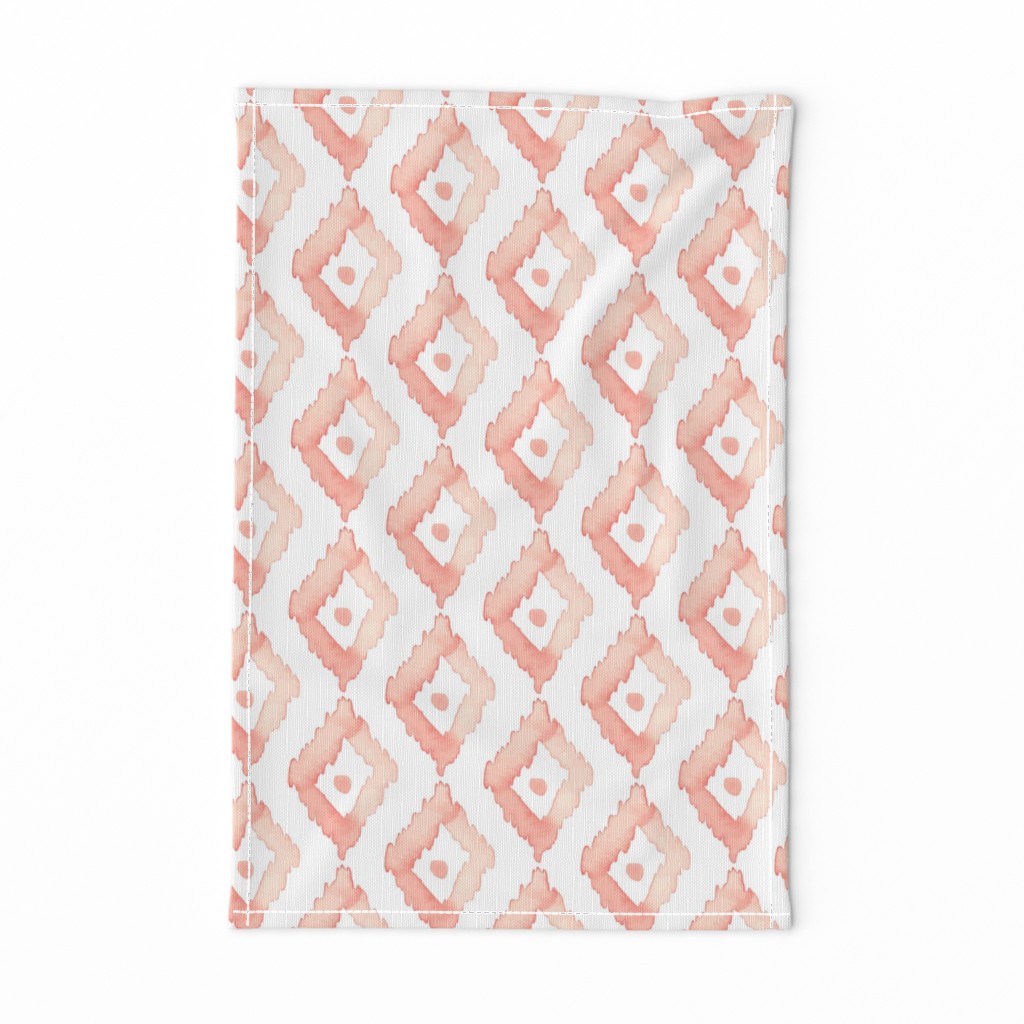 Jumbo Watercolor Diamond Ikat Blush Coral Pink Peach _ Miss Chiff Designs 