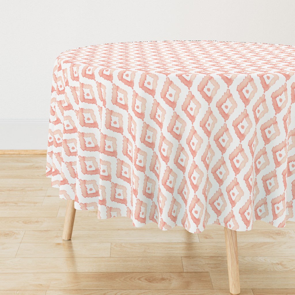 Jumbo Watercolor Diamond Ikat Blush Coral Pink Peach _ Miss Chiff Designs 