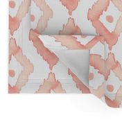 Jumbo Watercolor Diamond Ikat Blush Coral Pink Peach _ Miss Chiff Designs 