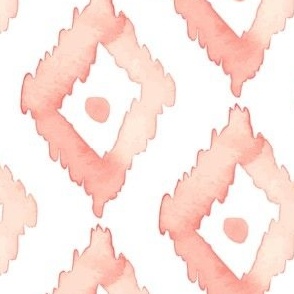 Jumbo Watercolor Diamond Ikat Blush Coral Pink Peach _ Miss Chiff Designs 