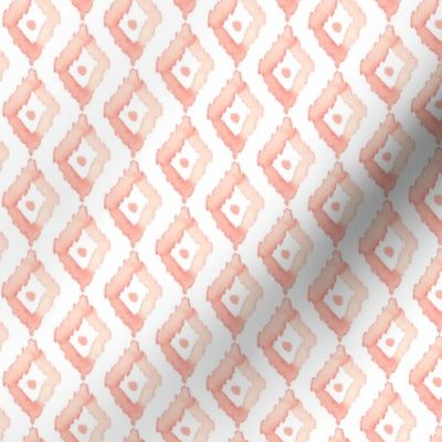 18-08B Watercolor Diamond Ikat Blush Coral Pink Peach Small  _ Miss Chiff Designs