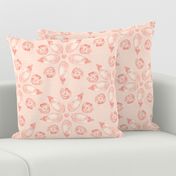 18-08A Jumbo Watercolor Floral Peach Coral Pink Blush Linen Texture _ Miss Chiff Designs 