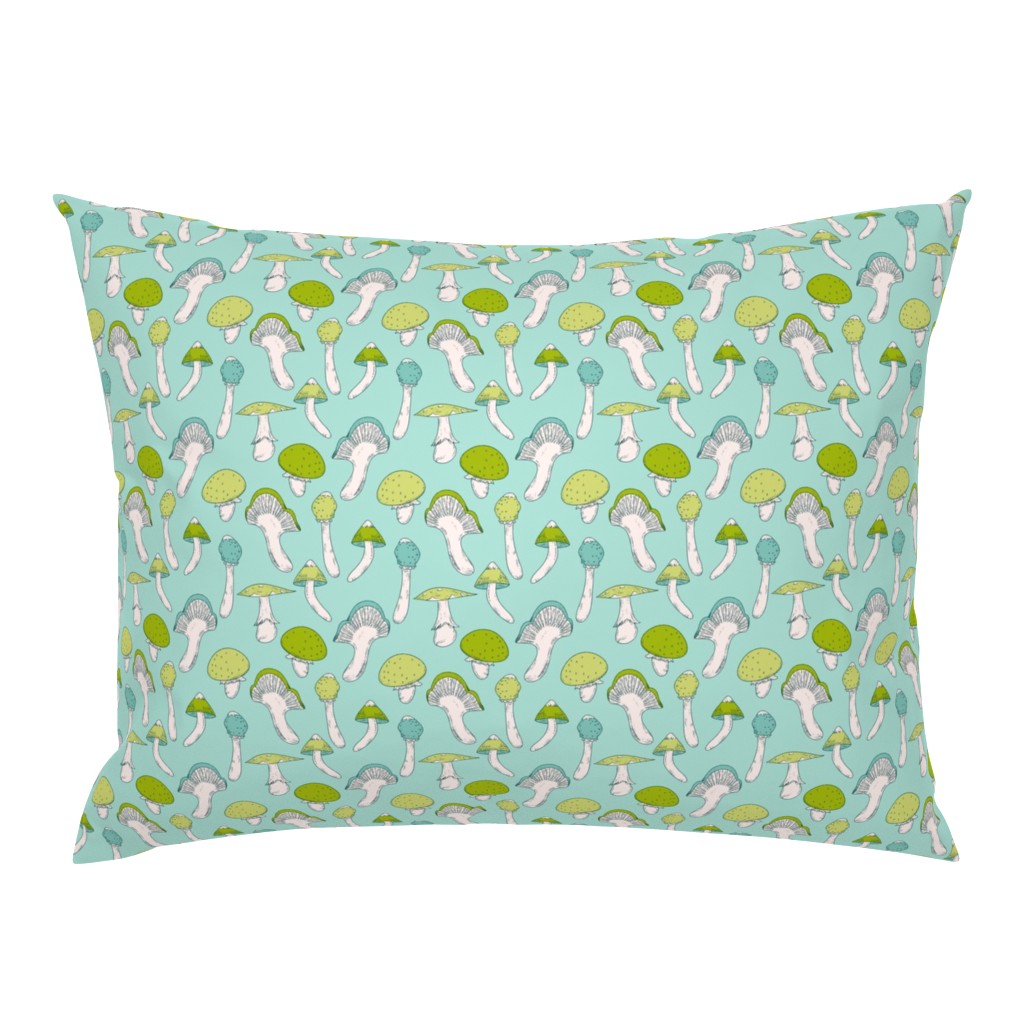 Mushroom Blue Green Pattern