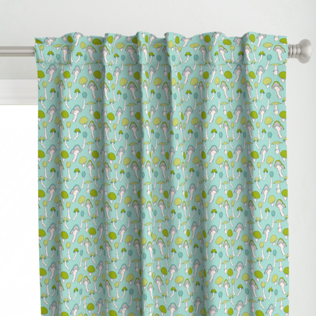 Mushroom Blue Green Pattern