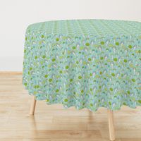 Mushroom Blue Green Pattern