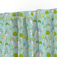 Mushroom Blue Green Pattern