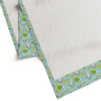 Mushroom Blue Green Pattern