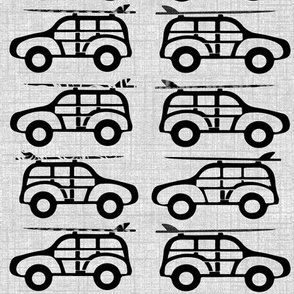 Surfer Jeeps on Gray Texture