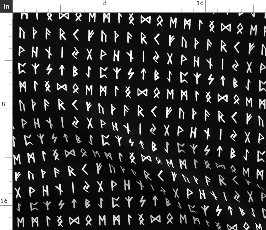 Nordic Runes on Black // Small