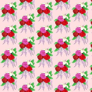 Bouquet of Roses- Pink Background