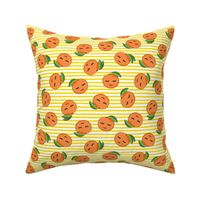 happy clementines on stripes (yellow)