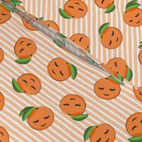 happy clementines on stripes (orange)
