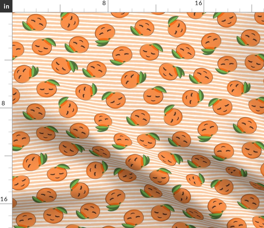 happy clementines on stripes (orange)