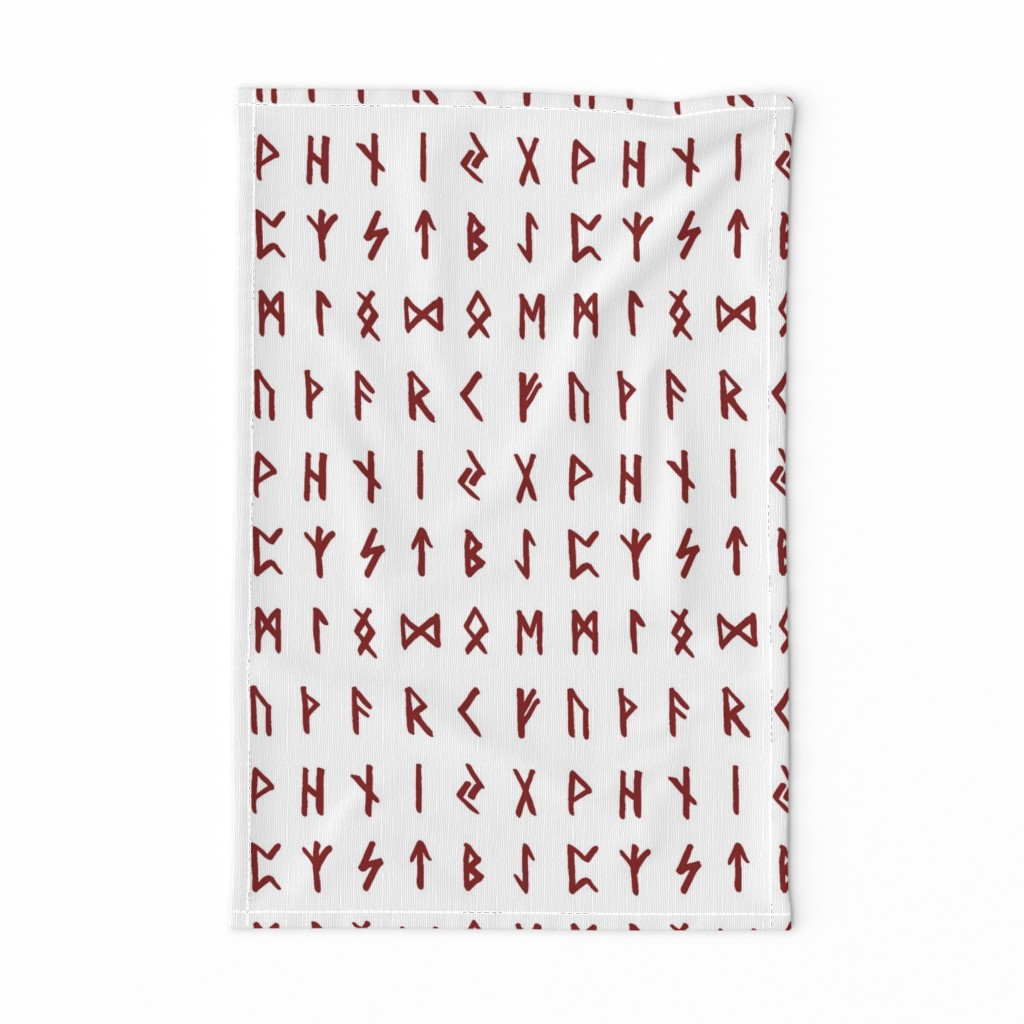 Red Nordic Runes // Large