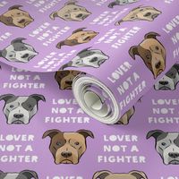 (small scale) lover not a fighter - pit bull on purple