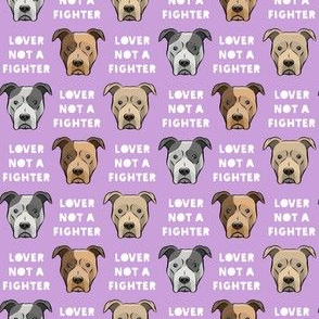 (small scale) lover not a fighter - pit bull on purple