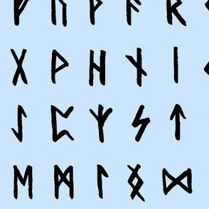 Nordic Runes on Blue // Large