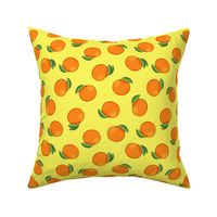 clementines on yellow - summer citrus fabric