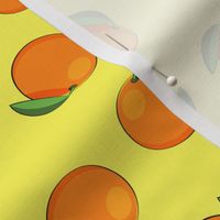 clementines on yellow - summer citrus fabric