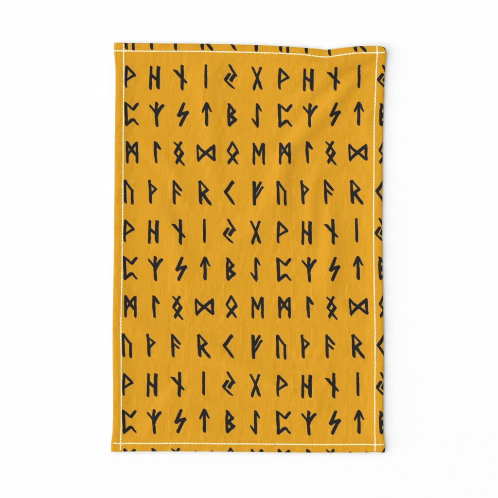 Nordic Runes on Orange // Large