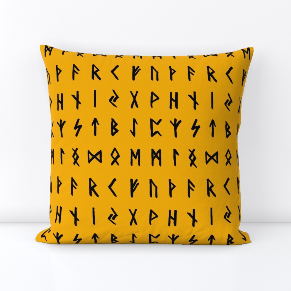 Nordic Runes on Orange // Large