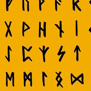 Nordic Runes on Orange // Large