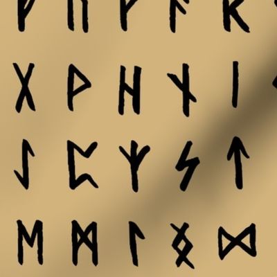 Nordic Runes on Calico // Large