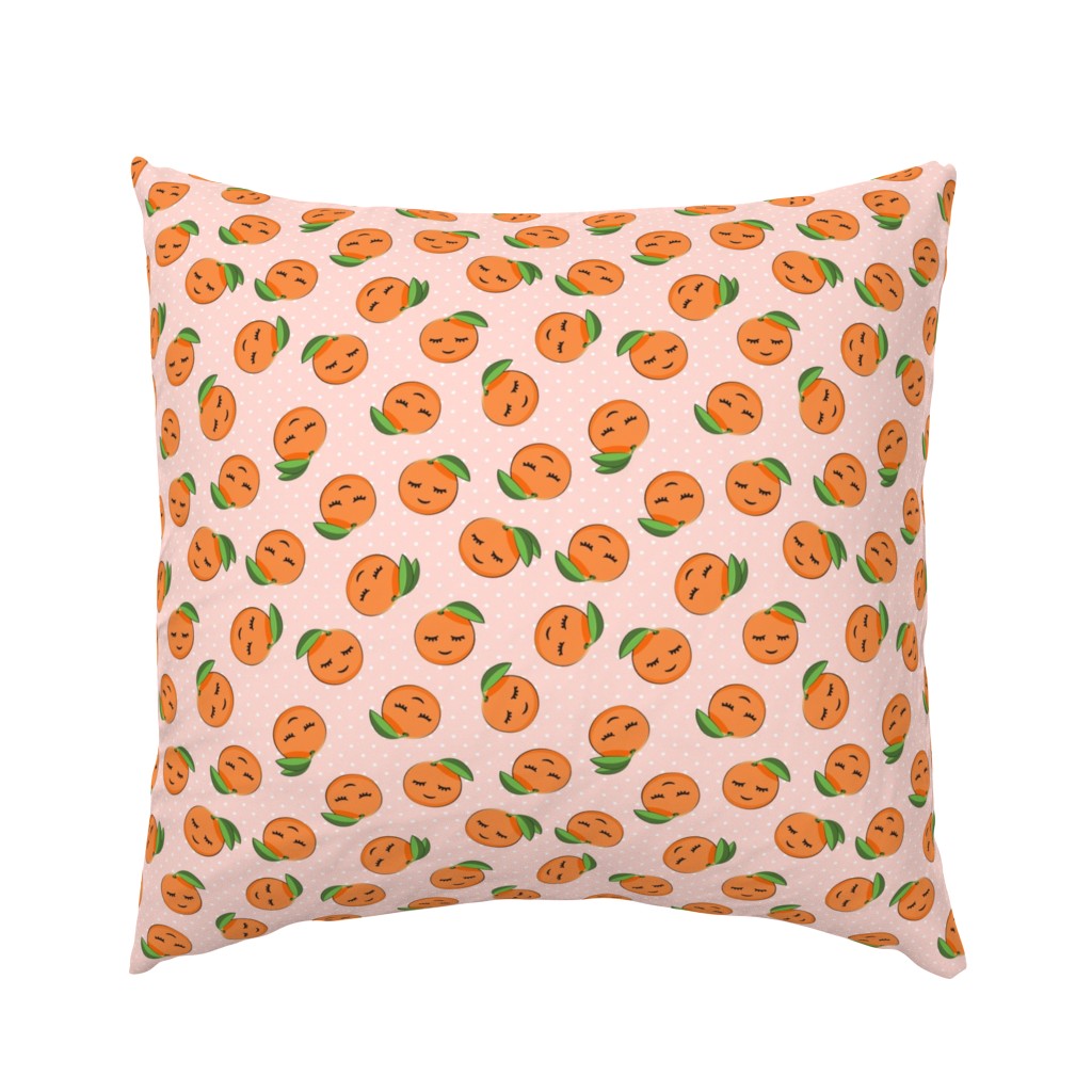 happy clementines on polka dots (pink)