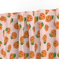 happy clementines on polka dots (pink)