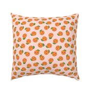 happy clementines on polka dots (pink)