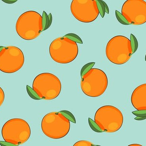clementines - oranges on aqua