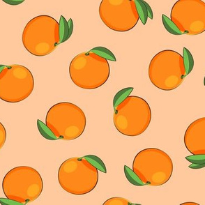 clementines on orange - summer citrus fabric