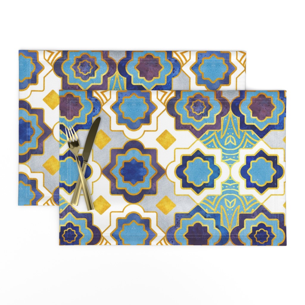 Normal scale // Marrakesh gold and indigo blue geometry inspiration