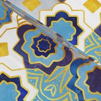 Normal scale // Marrakesh gold and indigo blue geometry inspiration