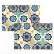 Normal scale // Marrakesh gold and indigo blue geometry inspiration