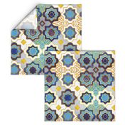 Normal scale // Marrakesh gold and indigo blue geometry inspiration