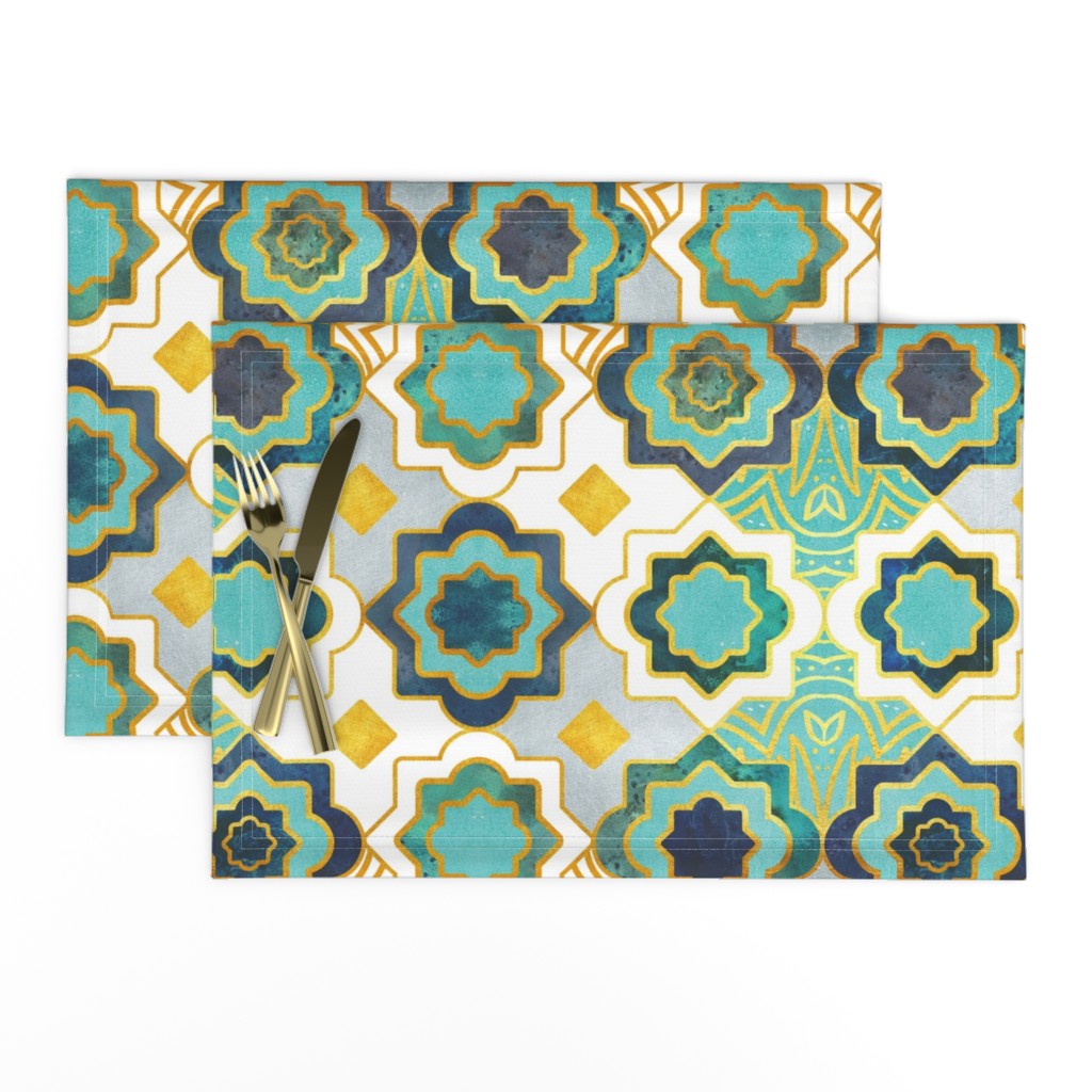 Normal scale // Marrakesh gold and teal geometry inspiration