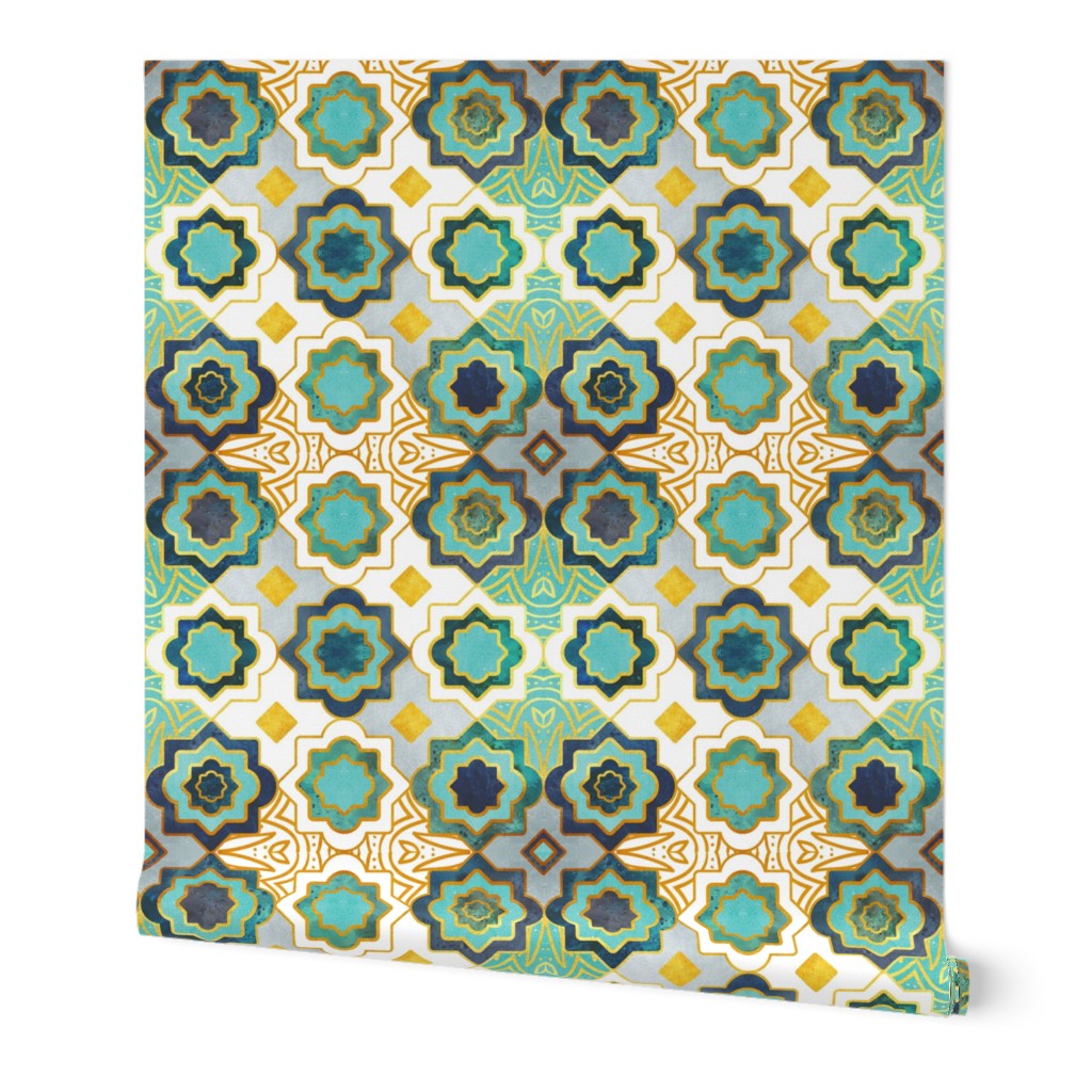 Normal scale // Marrakesh gold and teal geometry inspiration