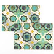 Normal scale // Marrakesh gold and teal geometry inspiration