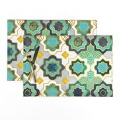 Normal scale // Marrakesh gold and teal geometry inspiration