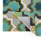 Normal scale // Marrakesh gold and teal geometry inspiration