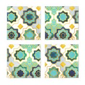 Normal scale // Marrakesh gold and teal geometry inspiration