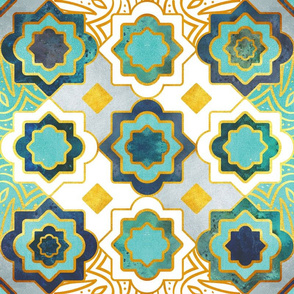 Normal scale // Marrakesh gold and teal geometry inspiration