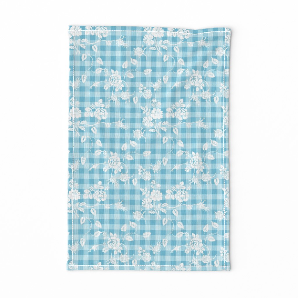 Gingham Rococo aqua