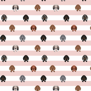 dachshund stripes dog breed fabric pink
