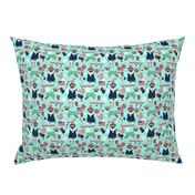 schnauzer patriotic dog breed fabric blue