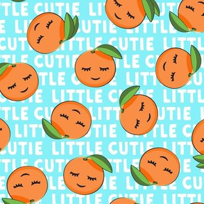 Little Cutie - Happy Oranges - summer fabric (blue)